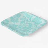 ティール（緑がかった色）ダマスク紙プレート ペーパープレート (傾斜あり)