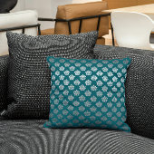 ティール（緑がかった色）ダマスク装飾用クッション クッション