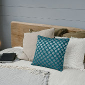 ティール（緑がかった色）ダマスク装飾用クッション クッション