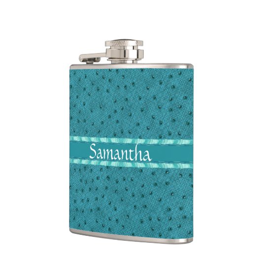 ティール(緑がかった色)ダリッヒスキンルックカスタムフラスコ フラスク (左)