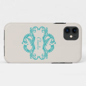 ティール（緑がかった色）チックダマスクBT iPhone 5ケース Case-Mate iPhoneケース (裏面(横))