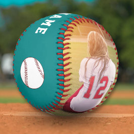 ティール（緑がかった色）チーム名&プレイヤー名番号写真 ソフトボール