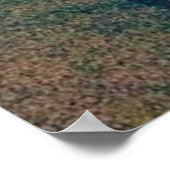 ティール(緑がかった色)ツリーの引き伸ばしキャンバス印刷 ポスター (角)