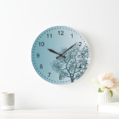 ティール(緑がかった色)ツリー ラージ壁時計 (ホーム)