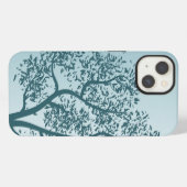 ティール（緑がかった色）ツリー iPhoneケース (裏面横)