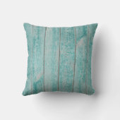 ティール（緑がかった色）ティファニーアクアグラムメタリックウッドコテージホーム クッション (裏面)