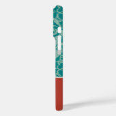 ティール(緑がかった色)&テラコッタパーソナライズされたビクトリアンフローラ Case-Mate iPhoneケース (裏面 / 左)