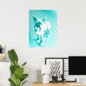 ティール（緑がかった色）テリア ポスター (ホームオフィス)