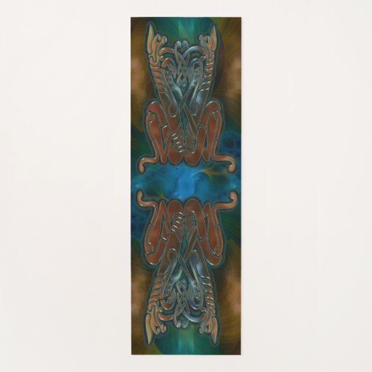 ティール（緑がかった色）テロ ヨガマット (正面)