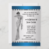 ティール（緑がかった色）ディババースデーパーティーの招待 招待状 (裏面)