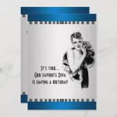 ティール（緑がかった色）ディババースデーパーティーの招待 招待状 (正面/裏面)