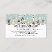 ティール(緑がかった色)デイジー花水彩犬 名刺 (裏面)