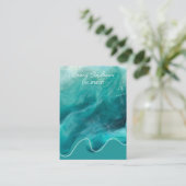 ティール（緑がかった色）デザイナージュエリーネックレスホルダーディスプレイ 名刺 (スタンド正面)