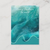 ティール（緑がかった色）デザイナージュエリーネックレスホルダーディスプレイ 名刺 (正面)