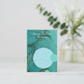 ティール(緑がかった色)デザイナージュエリーネックレスホルダーディスプレイ 名刺 (スタンド正面)