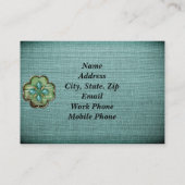 ティール(緑がかった色)デザイナー名刺 名刺 (裏面)