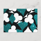 ティール（緑がかった色）デスティニーベガスウェディングRSVPと食事の選択 エンクロージャーカード (裏面)