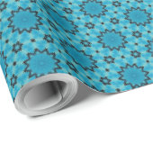 ティール（緑がかった色）トランクイリティフラクタルマンダラスターズon Azure ラッピングペーパー (ロールコーナー)
