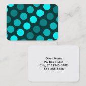 ティール(緑がかった色)トリオ水玉模様 名刺 (正面/裏面)