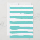 ティール(緑がかった色)トロピカルサマーおもしろいプールパーティー誕生日 招待状 (裏面)