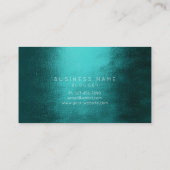 ティール(緑がかった色)トロピカルジオメトリックゴールデンフォイルズサークルブラック 名刺 (裏面)