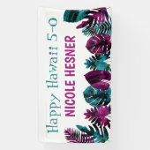 ティール（緑がかった色）、トロピカルベリーピンクハワイ5-0 50th 横断幕 (縦)