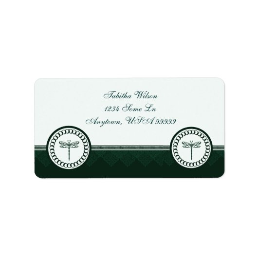 ティール(緑がかった色)トンフライエンブレム住所 シール (正面)