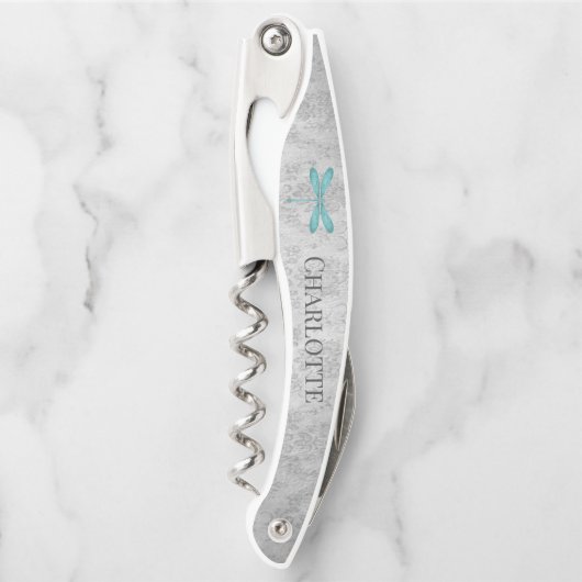 ティール(緑がかった色)トンフライダマスクコルクねじ ソムリエナイフ (正面)