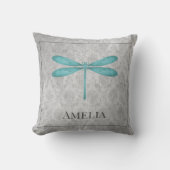 ティール（緑がかった色）トンフライダマスクパーソナライズされた装飾用クッション クッション (正面)