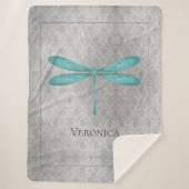 ティール（緑がかった色）トンフライダマスクパーソナライズされた シェルパブランケット (正面)