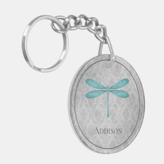 ティール(緑がかった色)トンフライダマスク キーホルダー (正面左)