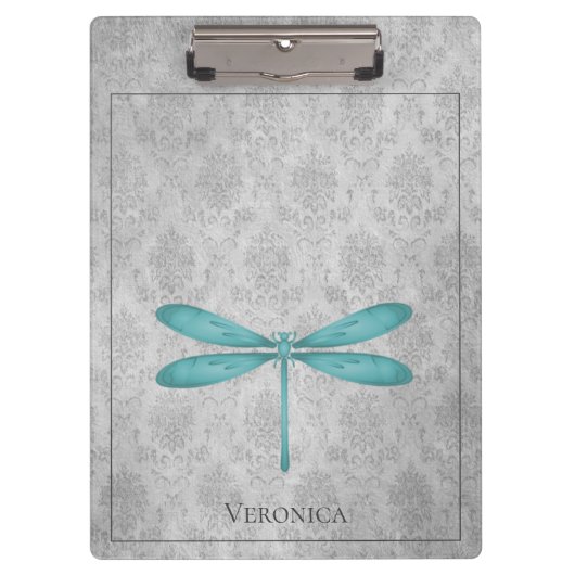 ティール(緑がかった色)トンフライダマスク クリップボード (正面)