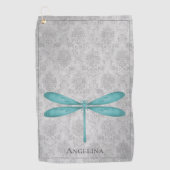 ティール(緑がかった色)トンフライダマスク ゴルフタオル (正面)