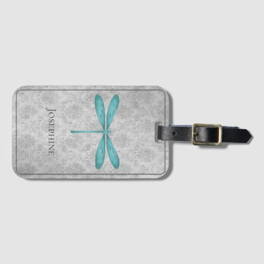 ティール(緑がかった色)トンフライダマスク ラゲッジタグ (正面横)