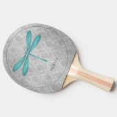 ティール（緑がかった色）トンフライダマスク 卓球ラケット (横)