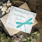 ティール(緑がかった色)トンフライ日付を保存 案内状