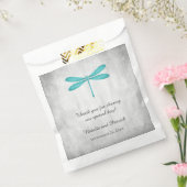 ティール（緑がかった色）トンフライ結婚式の引き出物バッグ フェイバーバッグ (封をした状態)