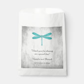 ティール（緑がかった色）トンフライ結婚式の引き出物バッグ フェイバーバッグ (正面)