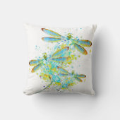 ティール(緑がかった色)トンフライ(ばちゃばちゃ)跳ねる クッション (正面)