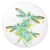 ティール（緑がかった色）トンフライ（ばちゃばちゃ）跳ねる セラミックノブ (正面)