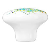 ティール（緑がかった色）トンフライ（ばちゃばちゃ）跳ねる セラミックノブ (側面)