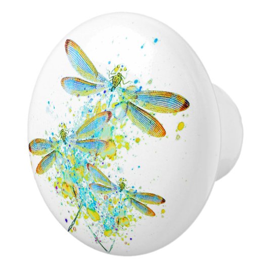 ティール（緑がかった色）トンフライ（ばちゃばちゃ）跳ねる セラミックノブ (右)