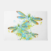 ティール（緑がかった色）トンフライ（ばちゃばちゃ）跳ねる ドアマット (正面)