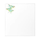 ティール(緑がかった色)トンフライ(ばちゃばちゃ)跳ねる ノートパッド (正面)