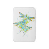 ティール（緑がかった色）トンフライ（ばちゃばちゃ）跳ねる バスマット (正面縦)