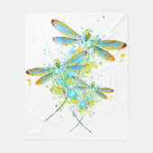 ティール(緑がかった色)トンフライ(ばちゃばちゃ)跳ねる フリースブランケット (正面)