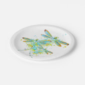 ティール（緑がかった色）トンフライ（ばちゃばちゃ）跳ねる ペーパープレート (アングル)