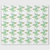 ティール（緑がかった色）トンフライ（ばちゃばちゃ）跳ねる ラッピングペーパー (フラット)