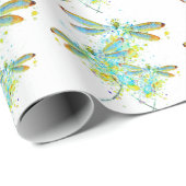 ティール（緑がかった色）トンフライ（ばちゃばちゃ）跳ねる ラッピングペーパー (ロールコーナー)