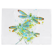 ティール（緑がかった色）トンフライ（ばちゃばちゃ）跳ねる ラージペーパーバッグ (裏面)